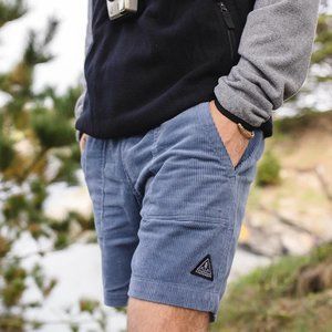 Passenger: Topanga Recycled Cord Shorts - Stone Blue - Men's 34